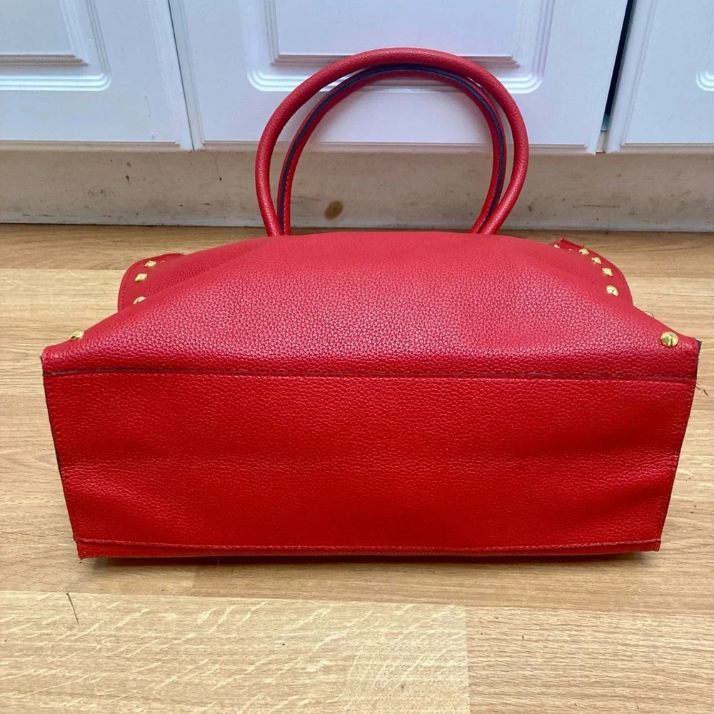 NWOT 🌟 Red & Gold Studded Large Tote Bag - Picture 2 of 5